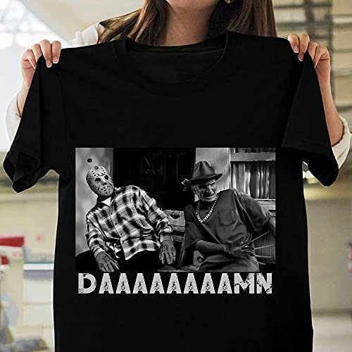 Horror Movie Halloween Jasonn Voorhees And Freddyy Krueger Damn Funny Custom Personalized Unisex T-Shirts Hoodie Longsleeve Sweatshirt Gifts