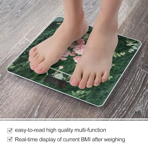 Báscula Digital Floral Rosa con Pantalla LCD y Vidrio Templado miniatura 5