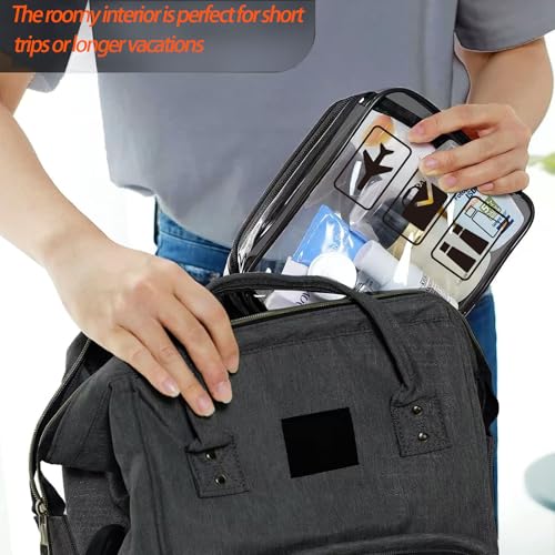 Clear Travel Toiletries Bag, 2 Pack TSA Approved Toiletry Bag with Zippers Travel Essentials PVC Waterproof Cosmetic Clear Makeup Bag for Women and Men - Image 6