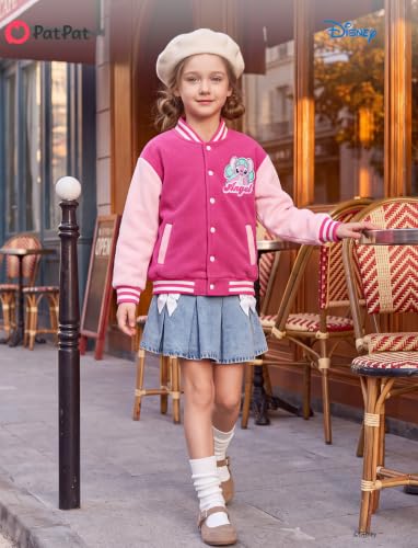 Image of Disney Kids Fleece Bomber Jacket, Varsity Outerwear with Pockets, 2-10Y