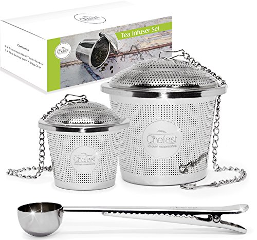 Tea Infuser Set by Chefast (1+1 Pack) - Combo Kit of Single Cup