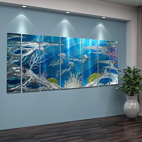 Jon Allen Metal Art Huge Underwater Wall Art Painting, Nautical, Beach