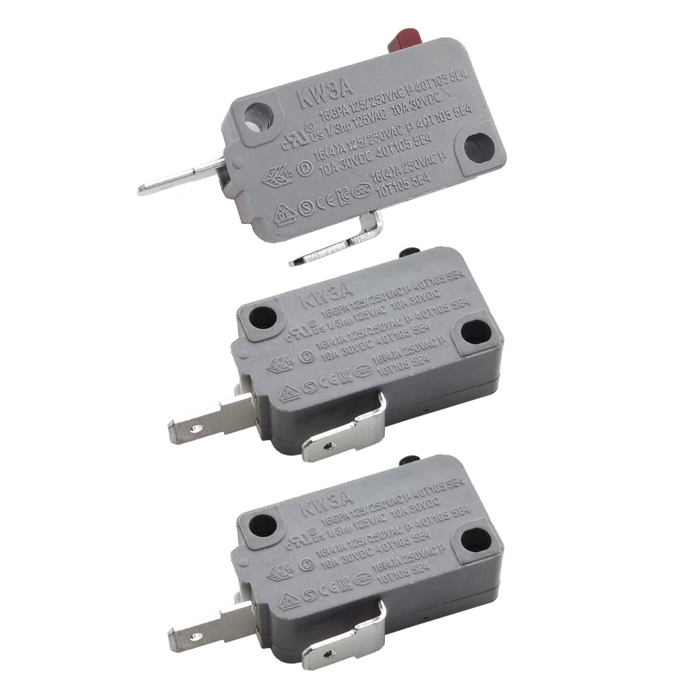 KW3A Microwave Oven Door Switch 16A 125VAC/250VAC Microwave Oven Replacement Part Door Switch（2 Normally Open+1 Normally Closed）Yoiilnz