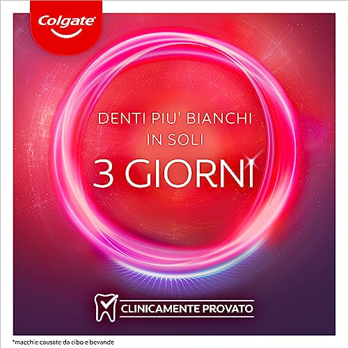 Colgate Dentifricio Sbiancante Max White Ultra Active Foam 50 ml I Denti Più Bianchi in Soli 3 Giorni * I Azione Ossigenata ad Assorbimento Profondo I Clinicamente Testato I Sbiancamento denti
