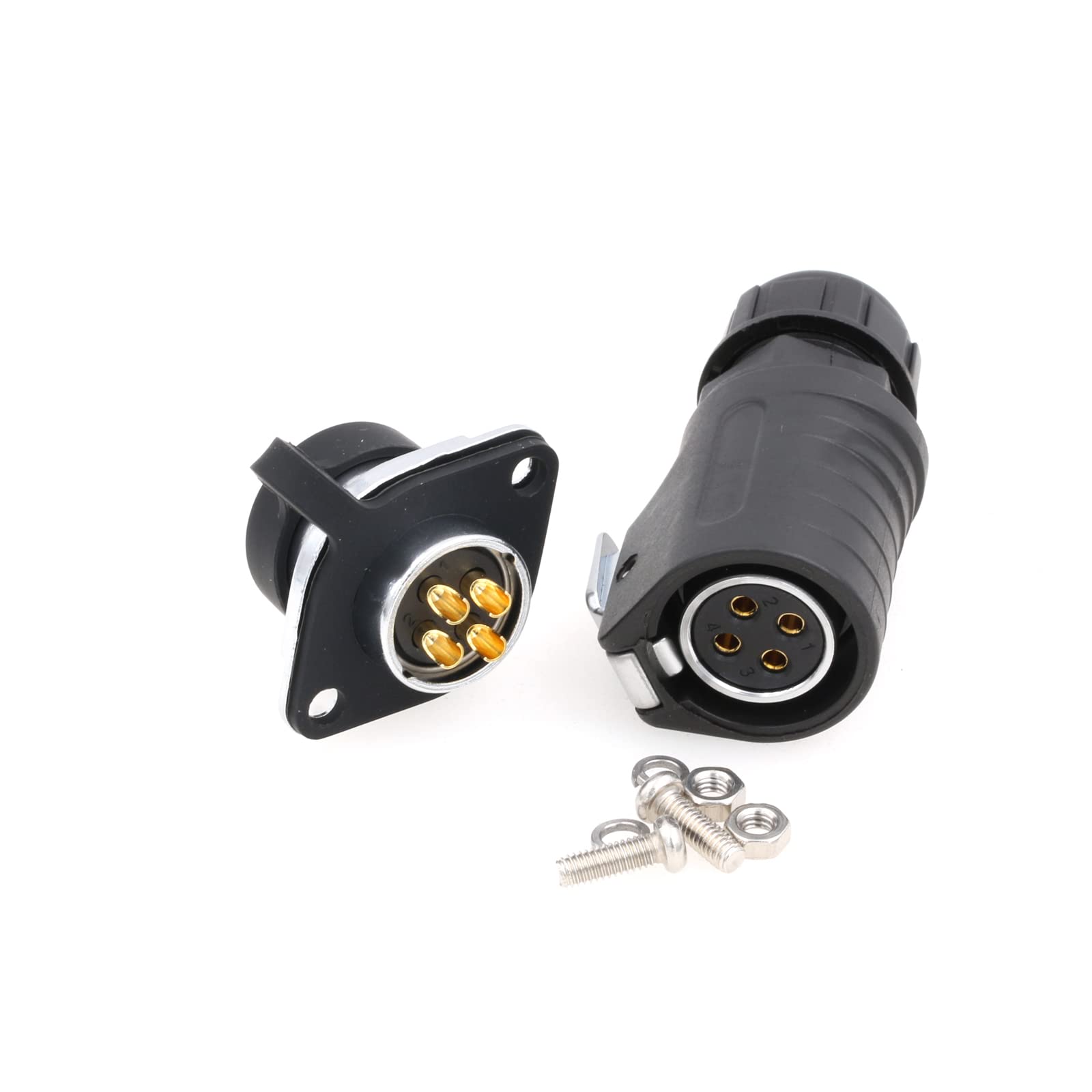 Connettore SP21 A 3 Poli Maschio-Femmina – IP68 Impermeabile, 500V 30A, Flangia Per Montaggio Su Piastra