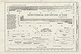 Historic Pictoric : Blueprint Downstream Elevations of Dam, Elevation Segment Location - Eagle & Phenix Mills, Dam, Front Street (1200-1300 Blocks), Columbus, Muscogee County, GA 36in x 24in