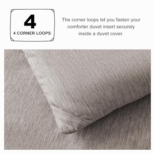 image for CozyLux King Size Comforter Set - 3 Pieces Linen Soft Luxury Cationic 