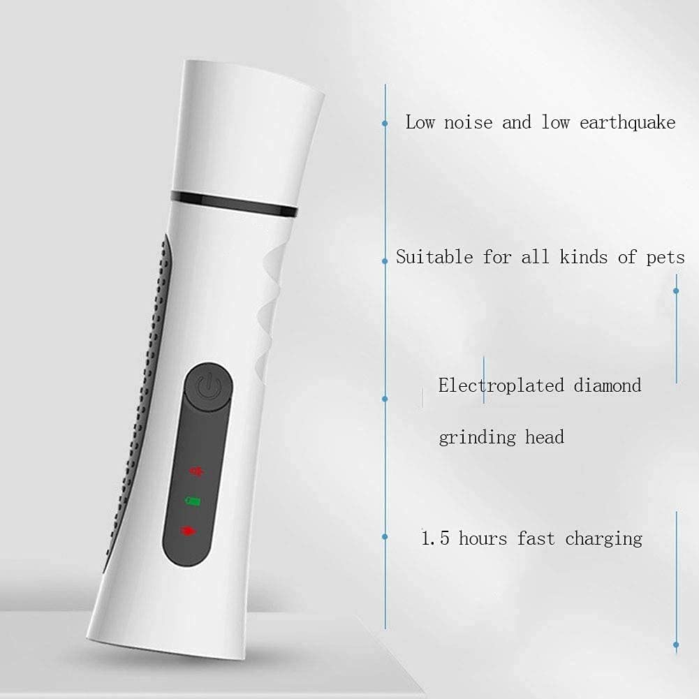 Conjunto de molinillo de uñas para mascotas - molinillo de uñas de perro eléctrico ultra silencioso, mascota profesional de 2 velocidades de 2 velocidades recortadoras de clavo de cuidado de cla