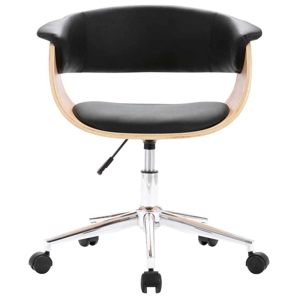 6 sillas de comedor giratorias de piel sintética negra, altura ajustable con resorte de gas, giratorio 360°, diseño moderno para comedor y sala de estar
