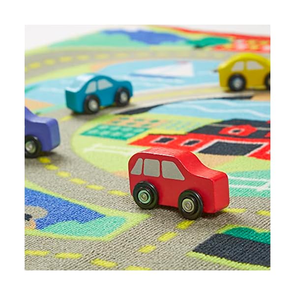 Melissa & Doug Spielteppich (100 x 90 Zentimeter) - Stadt und Straßen mit Autos (5 Teile) – Bild 6
