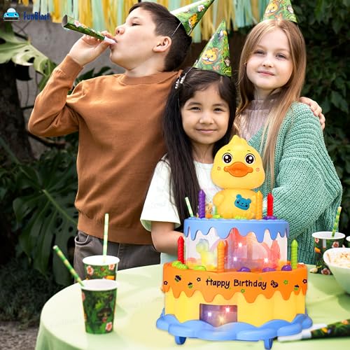 Image of FunBlast Musical Cake Toy - Happy Birthday Singing Cake Toy for Kids, Rotating Cake with Light & Sound, Pretend Play Toy for 3+ Year Old Kids, Boys & Girls