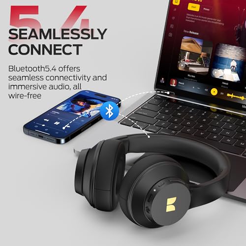 Image of Monster Mission 100 Bluetooth Headphones, Over Ear Headphones with Immersive Bass, Crystal Clear Call, 40H Playtime, Bluetooth 5.4, Comfortable Fit Wireless Headset