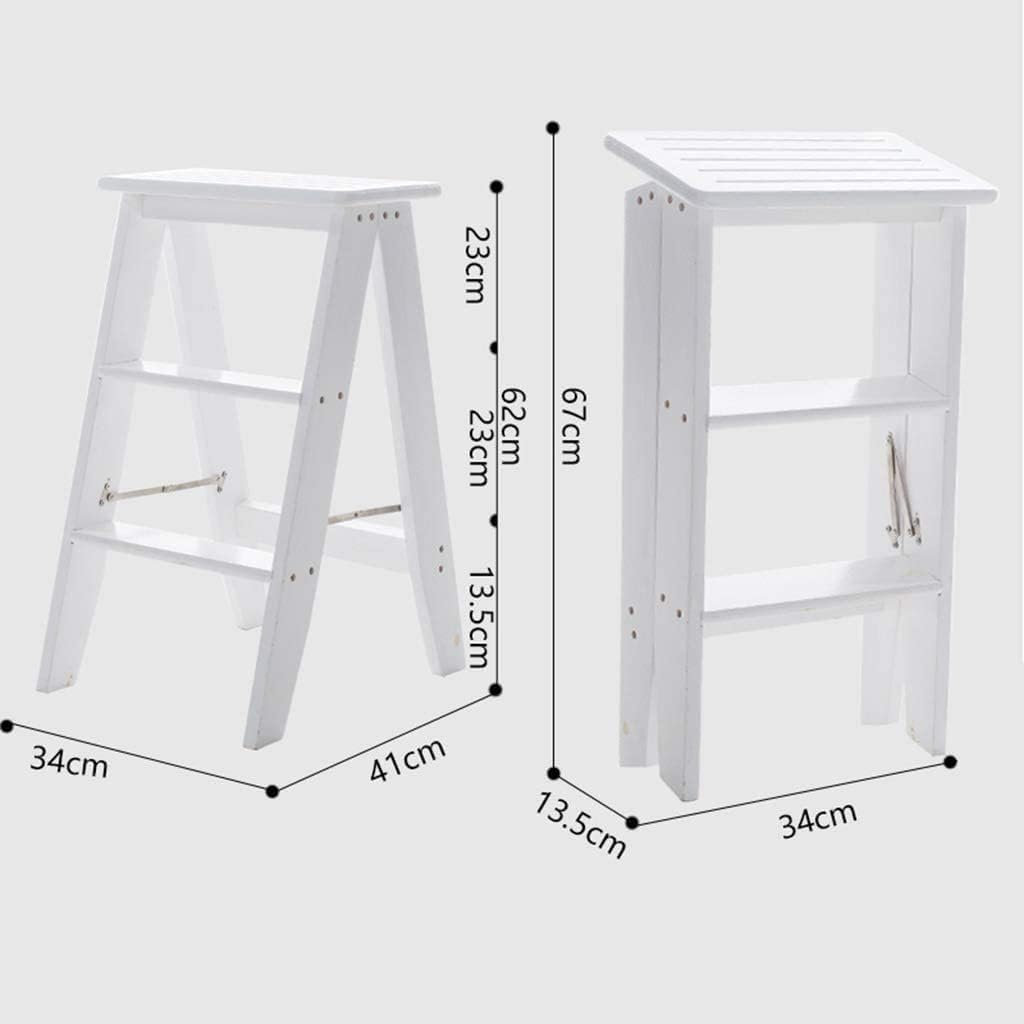 OKUOKA Home Step Stools,Multi-Function Household Folding Ladder Stool, 3-Step Ladder Chair, Shoe Rack, Flower Rack, Kitchen Step Stool, Indoor Ascend Chair,A,C