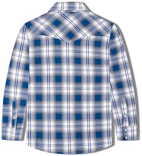 COSLAND Boy's Cotton Western Long Sleeve Button Down Plaid Shirt, 4T-X-Large2