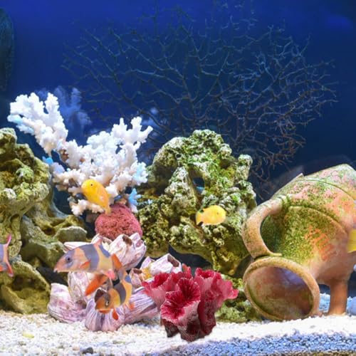 Image of Ipetboom 2pcs Artificial Reef Coral Aquarium Decorations, Red Fish Tank Ornaments, Home Tank Decor Coral for Aquarium Landscape, 2.8x2 Inch