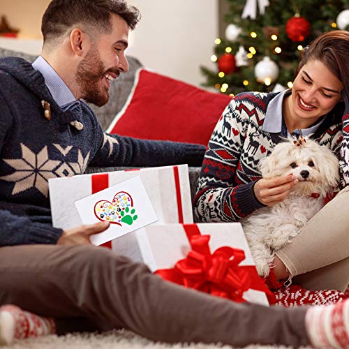 Image of Zonon 48 Pcs Paw Printed Thank You Note Cards Veterinary Gifts 24 Note Cards Heart Paw Print Blank Greeting with 24 White Envelopes Animal Lovers Pet Shop Birthday Party(Colorful)