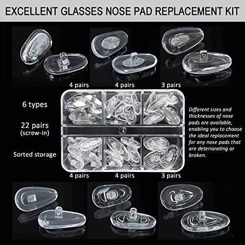 Ptslkhn Eyeglass Repair Kit With Screws, Nose Pads And Eyeglass Screwdriver - 18 Types Of Screws For Eyeglasses - Essential Eye Glasses Repairing Kit Tool #TOP4