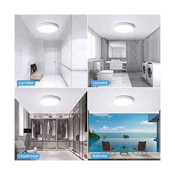 Badezimmer Lampe 20W, Airand Deckenlampe Led Deckenleuchte Rund 4000K Neutralweiß, Flimmerfreie Badleuchte IP44… – Bild 7