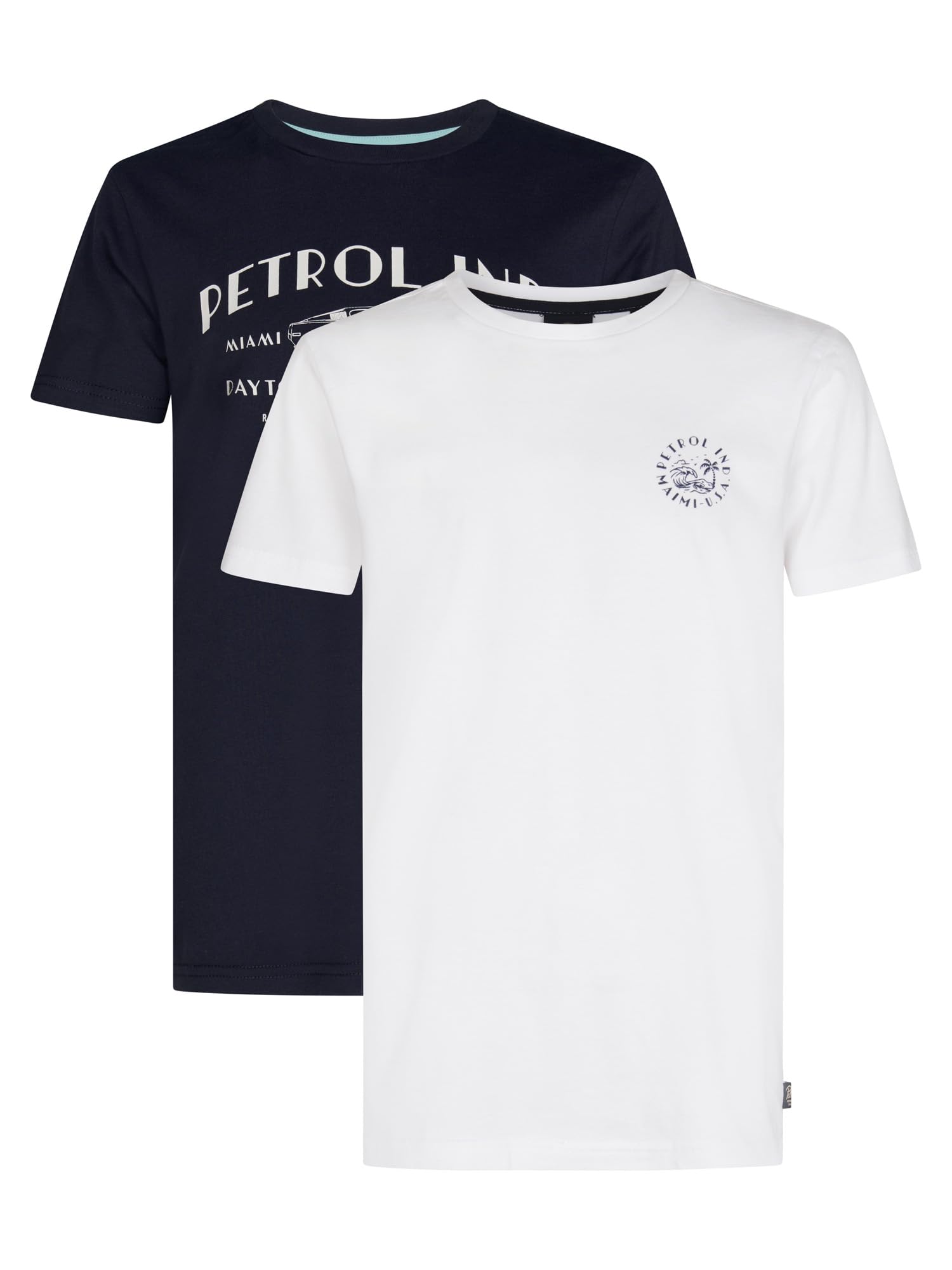 Petrol Industries Confezione da 2 magliette da ragazzo, maniche corte, scollo rotondo, con grafica, abbigliamento per bambini, confezione multipla