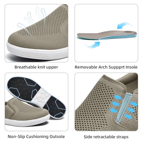 Puxowe Men's Slip On Walking Shoes-Lightweight Comfortable Knit Dress Sneaker3