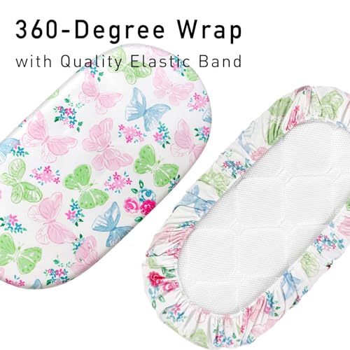 Image of Gllquen Baby Bassinet Sheets 4 Pack, Breathable Cozy Fitted Mattress Sheet | 32 inchx16 inch Soft Baby Sheets for Boys Girls, Compatible with Halo, Snoo, Uppababy, Universal fitted,Baby Gift,