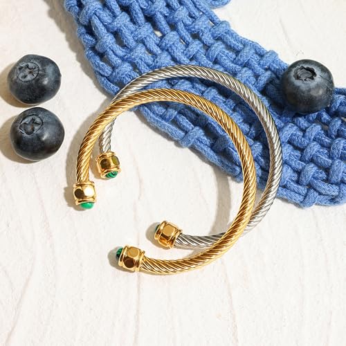Twisted Cable Wire Cuff Bracelets for Women Stainless Steel Bracelet Dainty Open Charm Bangle Trendy Jewelry3