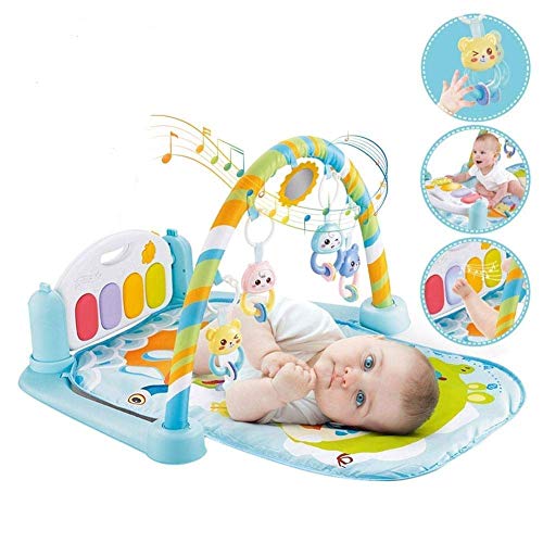 Christoy Baby Play Gym Kick And Play Mat Newborn Activity Gym Lay & Play 3 In 1 Fitness Music And Lights Fun Piano (Blue) #TOP5