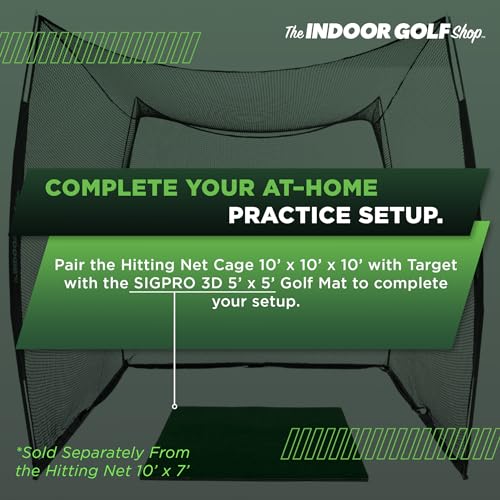 image for The Indoor Golf Shop - Hitting Net Cage 10' x 10' x 10' with Target Kn
