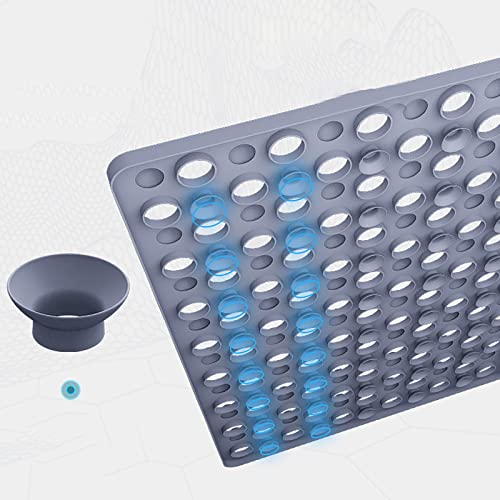 Tapis de bain antidérapant extra long en TPE avec ventouses et drainage efficace pour douche - 6