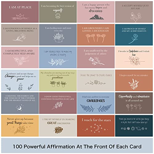 100 Affirmation Cards For Women And Men With 150+ Thought-Provoking Questions, Unique Affirmation Cards For Stress Relief, Meditation And Self Care Gift For Women And Men. #TOP3