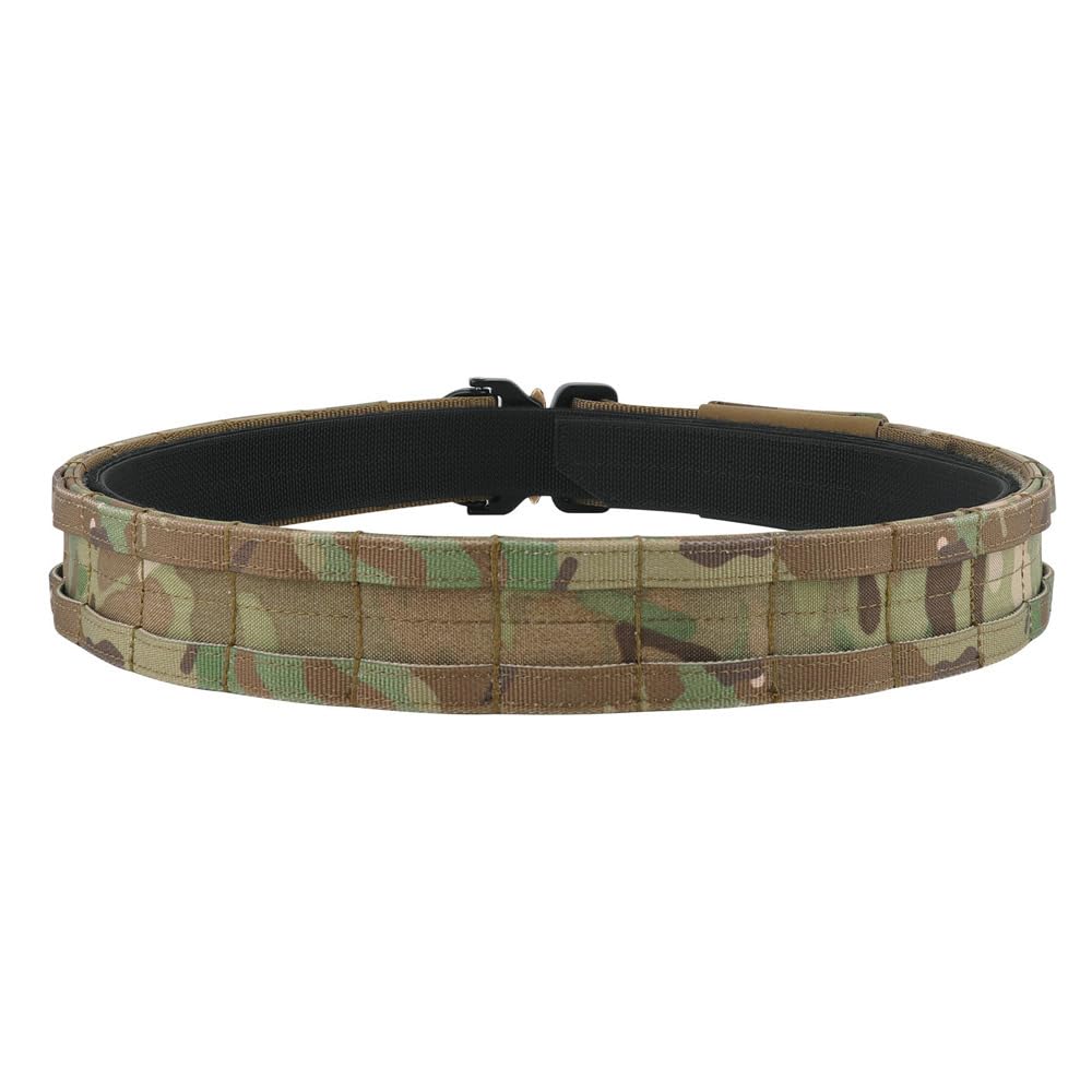 KRYDEX Quick Release Gun Belt 1.75 Inch MOLLE Inner &Outer Tactical Heavy Duty Belt (MC, M)