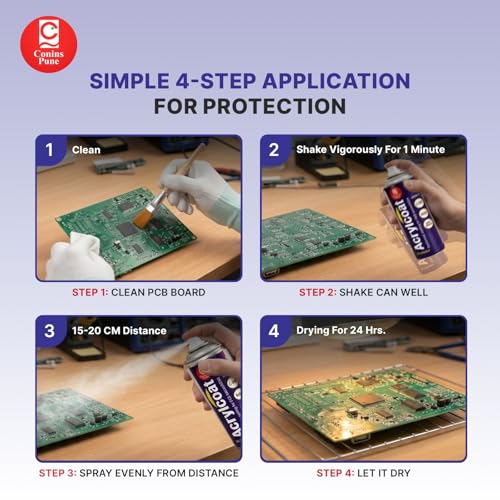 Image of Conins Acrylic Conformal Coating (500ml) for Printed Circuit Boards (PCB) - Quick Drying & Transparent - Protects Electronics from Rust, Corrosion, Moisture - AR-30 Solderable Protective Varnish