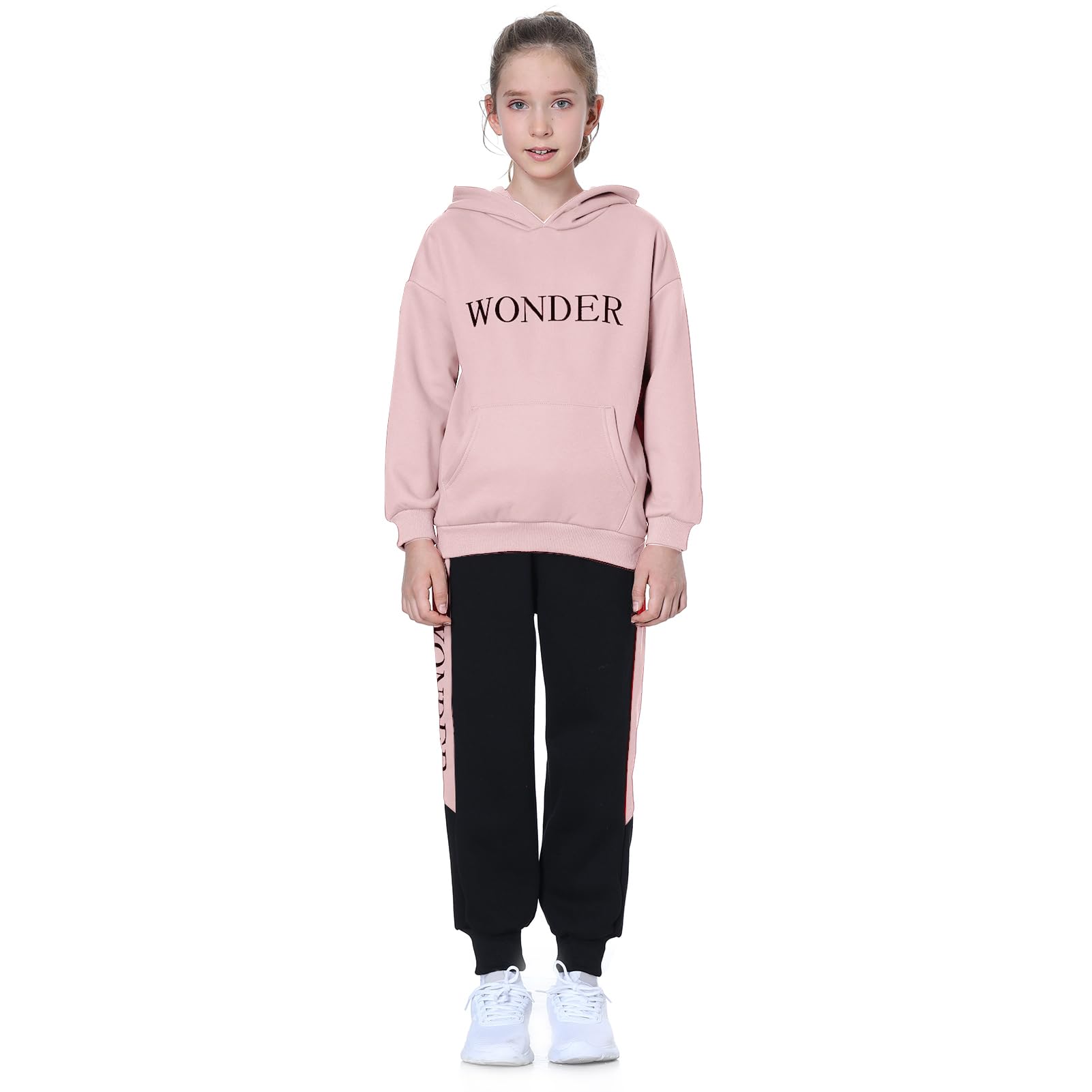 Survêtement Ensemble Fille Costumne Sport Jogging Sweat-Shirt Encapuchonné Pull + Pantalon de Sport Hoodies 2 Pièces Vêtement d'automne Printemps