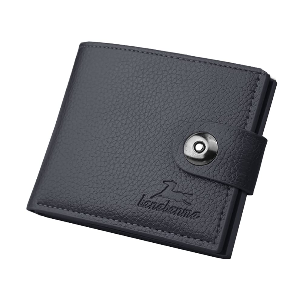 WANFORD Slim Wallet for Men with Money Clip, Minimalist Zipper, Bifold Mens Wallets Credit Card Holder, PU Leather Men's Coin Purse, Carteras Para