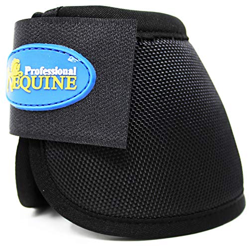 Professional Equine Horse Large Ballistic Overreach No-Turn Bell Boots Black 4109BK-L