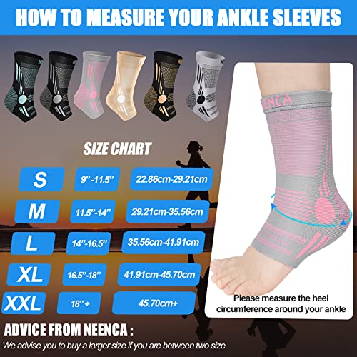 Image of NEENCA Foot & Ankle Brace Socks for Sprained-Ankle Compression Sleeves Set