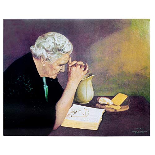 Dicksons Praying Wise Woman Over Bible Taupe Tones 10 x
