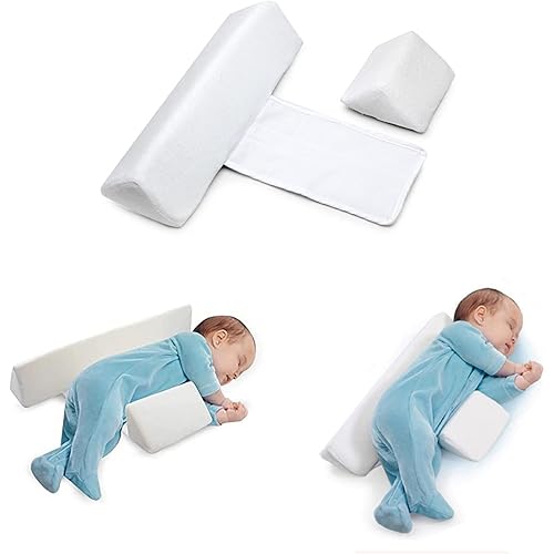 ThinLife Side Sleeper Wedge Adjustable,Wedge Pillow for Newborn Anti-Deflection Waist Protection,Removable Anti-Roll Sleep Positioner-White