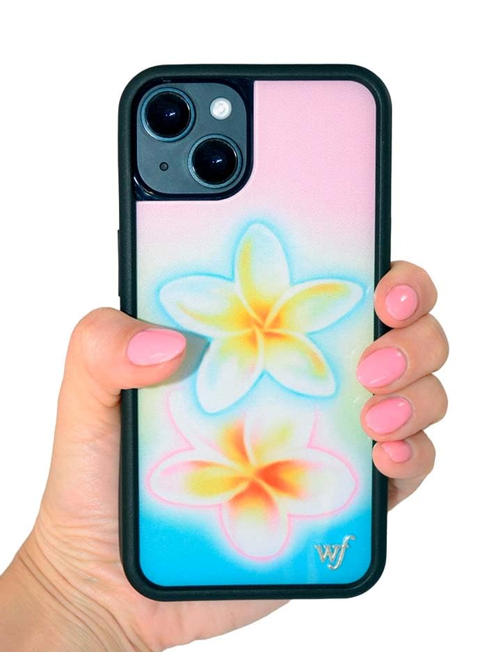 Image of Wildflower Cases - Compatible with iPhone 16 Pro Max | Protective Black Bumper, 6.5ft Drop Test Certified, Women Owned Small Business | Pastel Plumeria