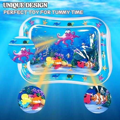 Image of Toy Imagine Tummy Time Water Mat for Babies | Sensory Play Gym for 6-12 Months | Newborn Baby Essentials | Water-Filled Activity Mat | Baby Gifts | Pack of 2