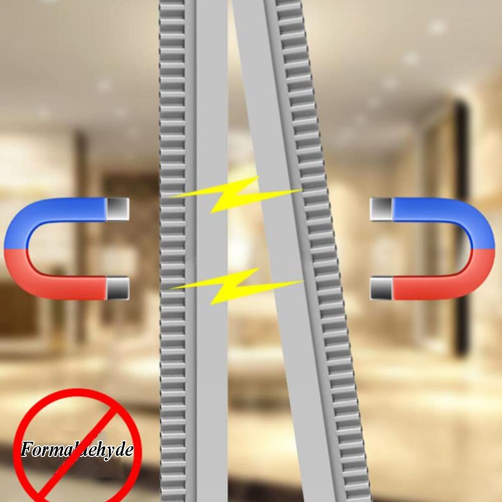 Rideau De Porte Isolé Transparent, Isolation Contre Les Vents De Tempête Portes Blindées Magnétiques en PVC Résistant Aux Intempéries Et À La Perte D'énergie Réduit Le Bruit (Couleur : Clair, Taille