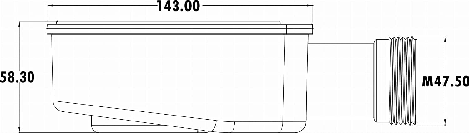 ECOLAM Garniture d'écoulement Siphon Bonde pour Receveur de Douche chromé Extra Plat 58 mm Siphon Ø 90 mm écoulement Jano 7302S