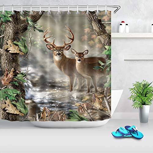LB Wildlife Deer Shower Curtains for Bathroom Decor,Hunting
