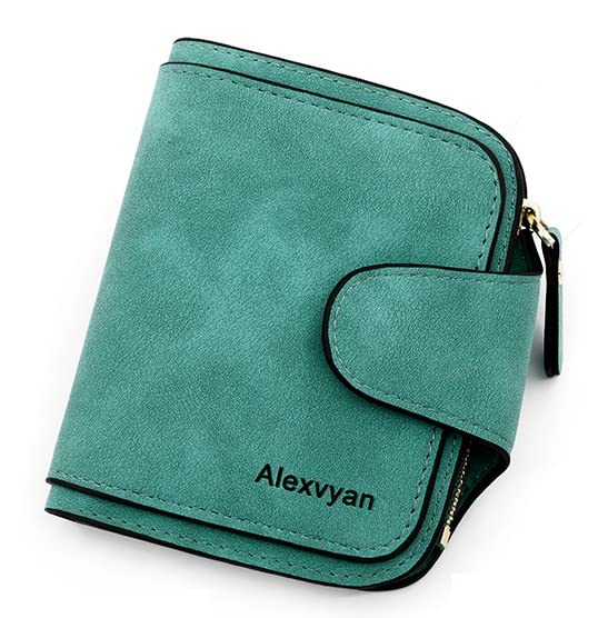 alexvyan Small Bi-Fold Women's Leather Purse Wallet Card Organizer Female Hand Clutch Women/Ladies/Girls Wallets Credit Card Holder with Coin Pocket (Green)-picture-30