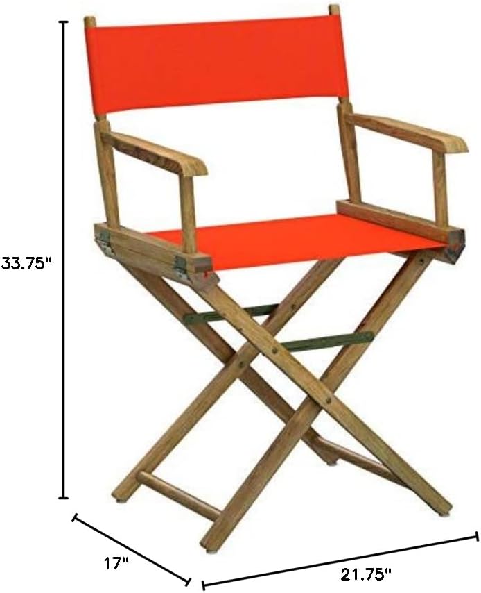 Miniatura 7 de Casual Home - Silla de director de 18 in, marco natural, lona naranja