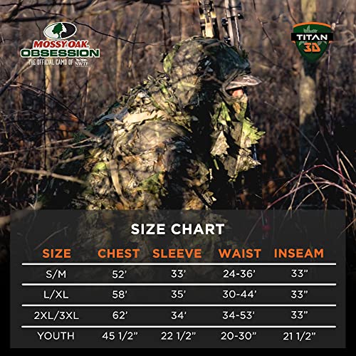 Titan 3D Leafy Suit - 3D Hunting Gear Suit For Men, Camo Hunting Suits, Breathable Leafy Jacket, Mens Halloween Costumes, Cool Hunting Accessories For Adults - Mossy Oak Obsession Pattern (L/Xl) #TOP6