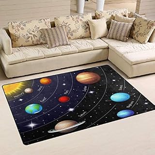 JAFERPEG Custom Printing Area Rug Educational Outer Space Universe Planet Floor Rugs Doormat Living Room Home Decor Carpets Area Mats For Kids Boys Girls Bedroom 31 X 20 Inches