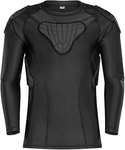 TUOY Youth Boys Padded Compression Shirts Rib Chest Protector Shirt