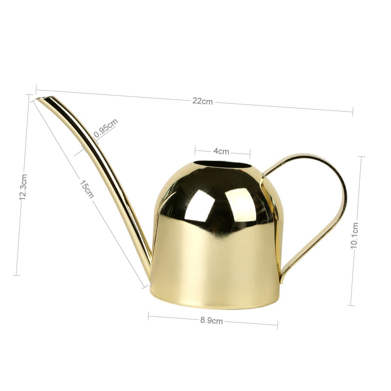 Happyyami Annaffiatoio Per Piante Da 500 Ml Di Irrigazione in Acciaio Inossidabile Per Piante Bollitore Con Beccuccio Finitura Lucidata A Mano