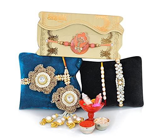 Image of NUTRI MIRACLE Rakhi Dry Fruit & Nut Gifts For Brother /Bhai With Traditional Rakhis For Family,450gm